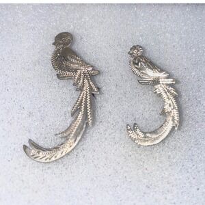 Vintage Quetzal Bird Pin Brooches Set‎ Jewelry Silver Tone